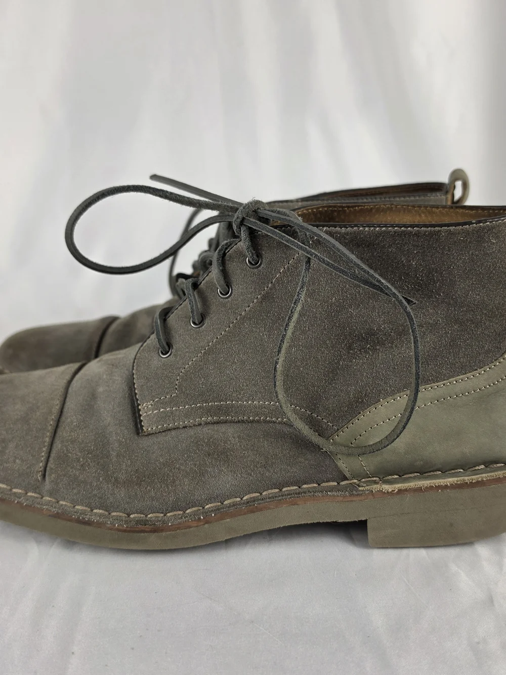 John Varvatos Star USA Chukka Boots Mens Gray Suede Leather Lace Ankle Size 10.5
